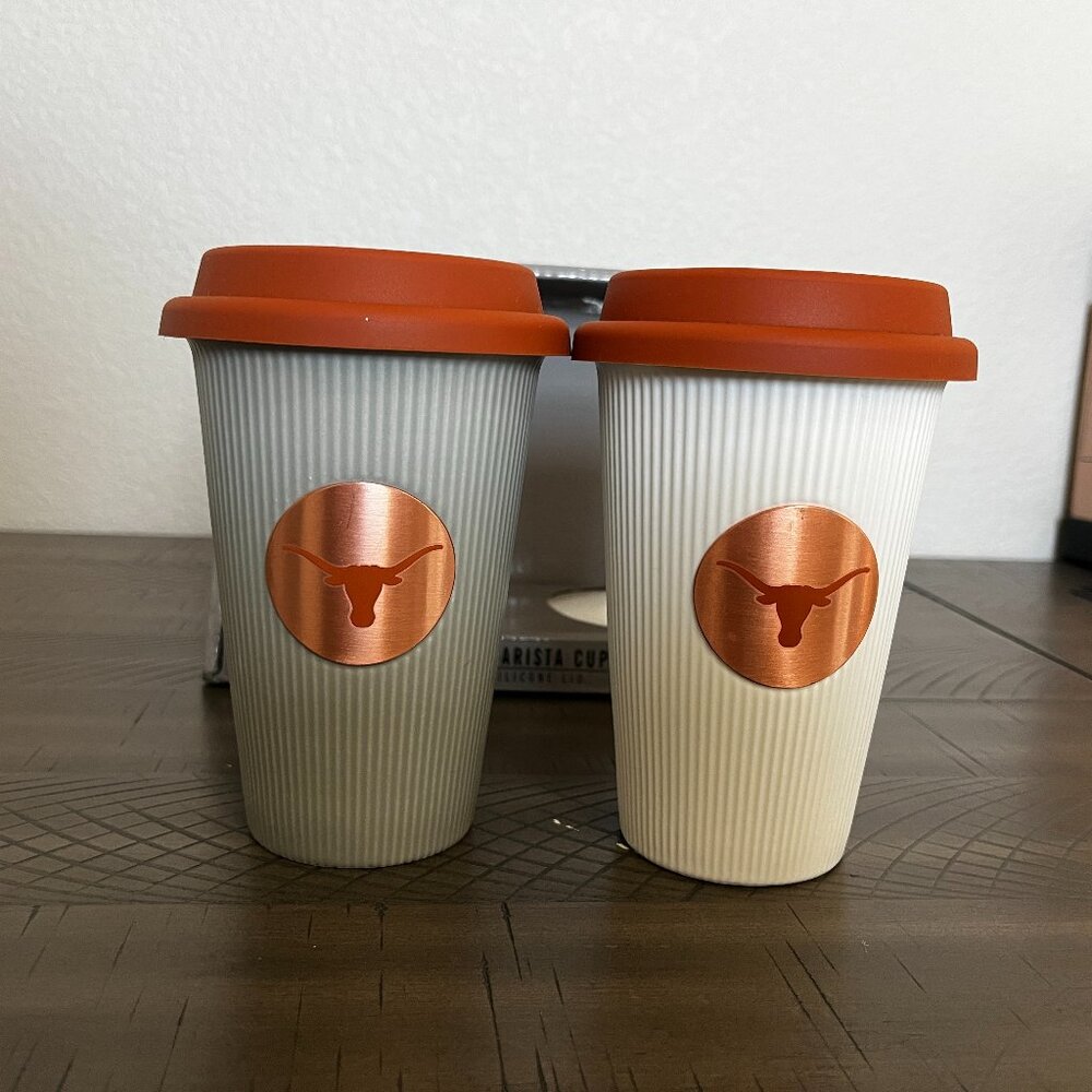 NEW Texas Longhorns Cups, set of two. NIB